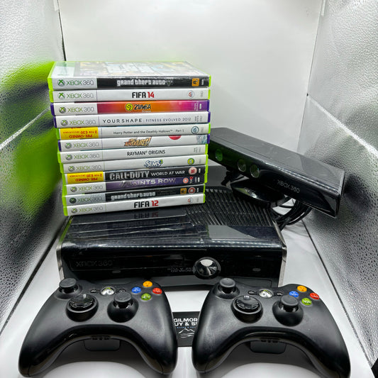 Xbox 360 Console With Kinect & 12 Games